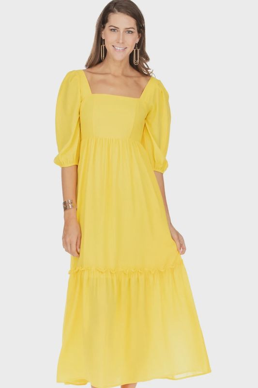 Large Only- Jade Quarter Sleeve Maxi Dress