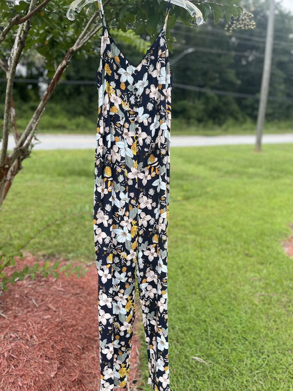 Navy Floral Tank Jumper
