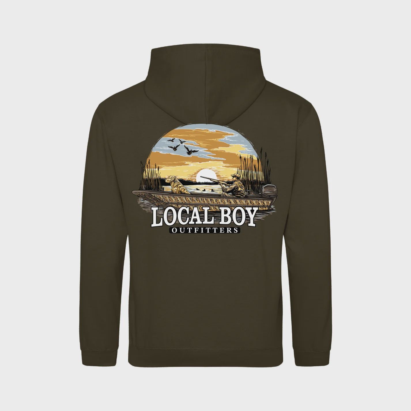 Local Boy Outfitters Olive Green Brushwood Hoodie - Sunset Hunt