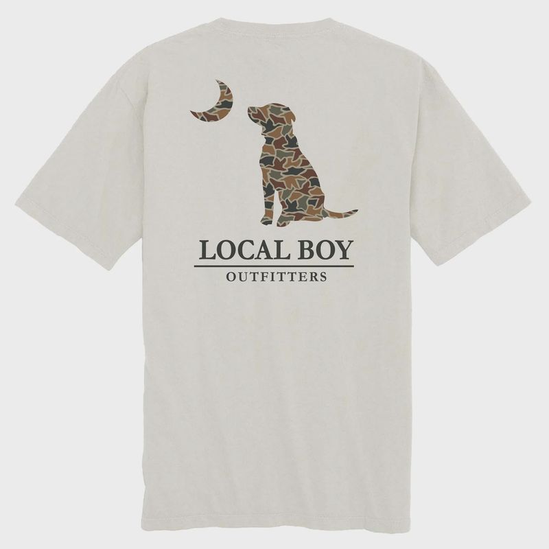 Local Boy Outfitters Silver Duck Camo Dog &amp; Moon SS Tee