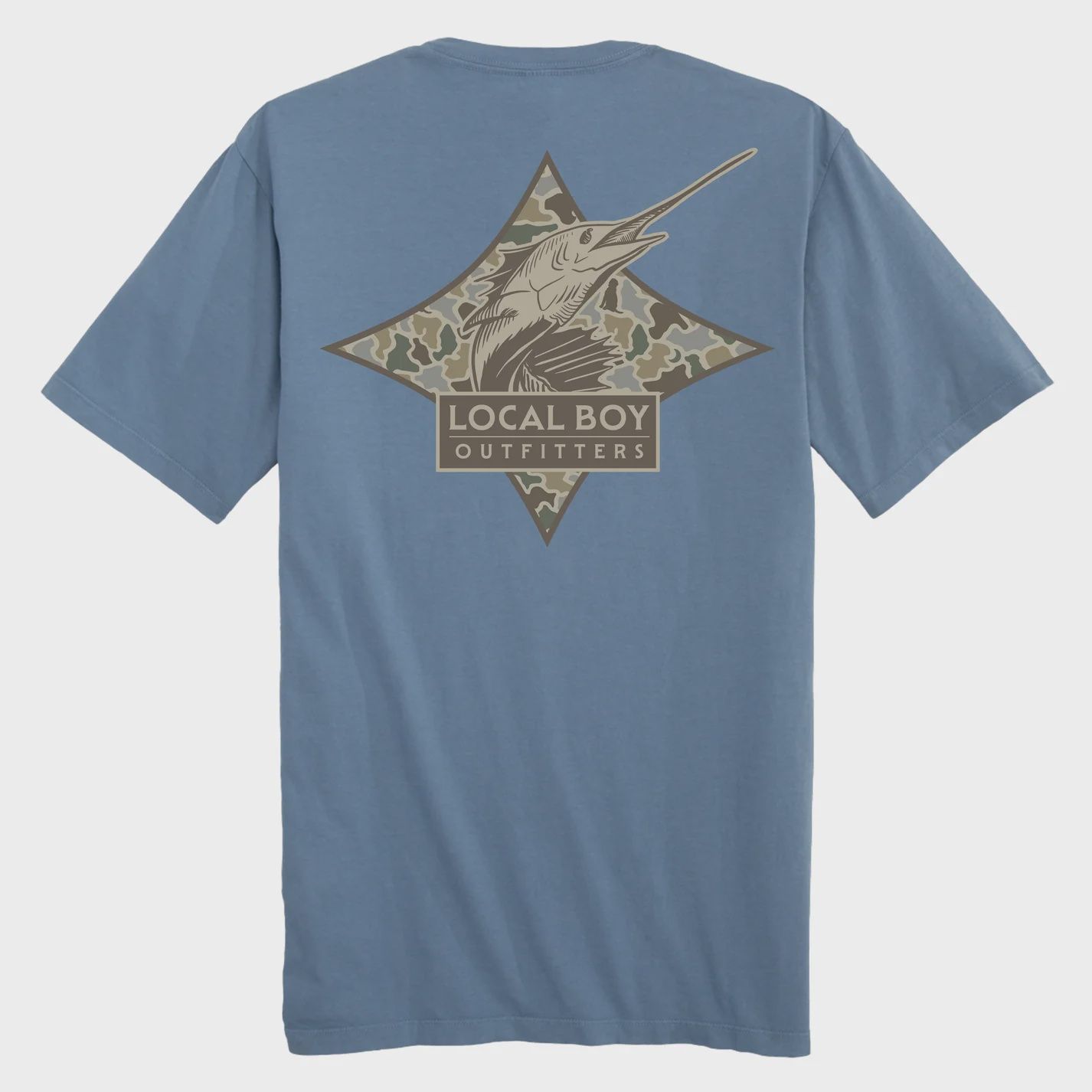 Local Boy Outfitters Slate Dog &amp; Moon Camo Sailfish SS Tee