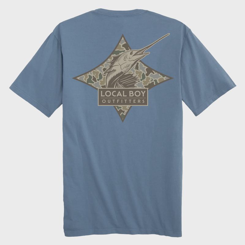 Local Boy Outfitters Slate Dog &amp; Moon Camo Sailfish SS Tee