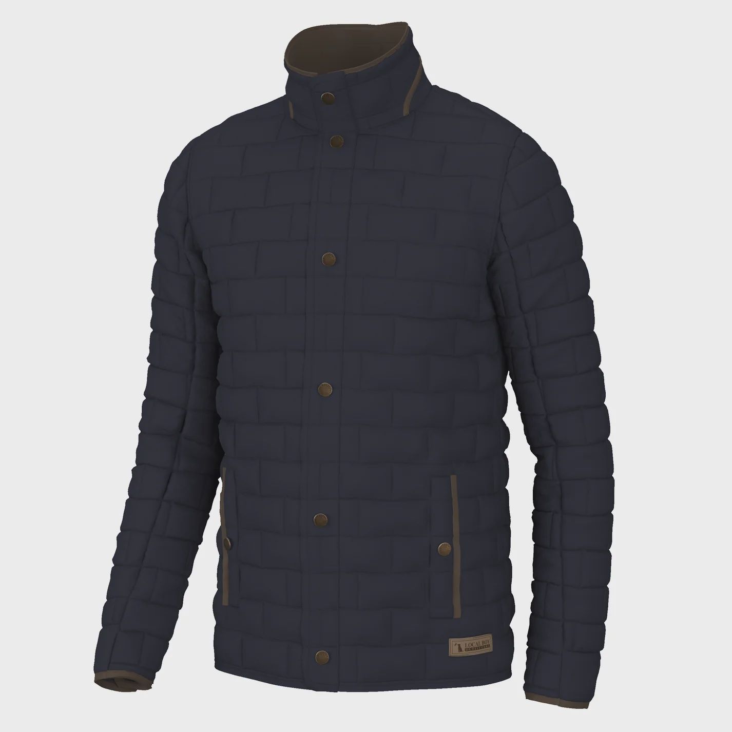 Local Boy Outfitters Navy Brick Quilted Jacket