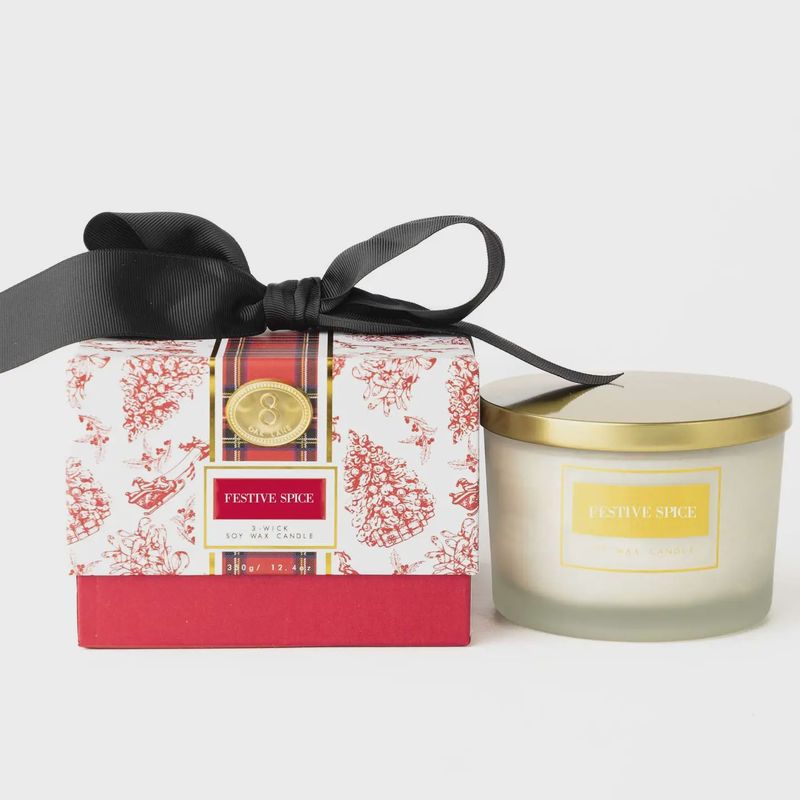 Oak Lane Festive Spice 3-Wick Boxed Soy Wax Candle