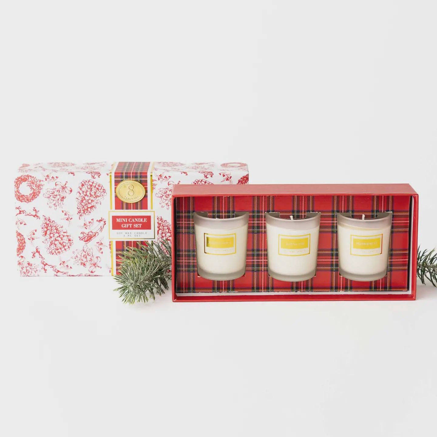 Oak Lane Festive Spice 3 Piece Assorted Candle Boxed Set