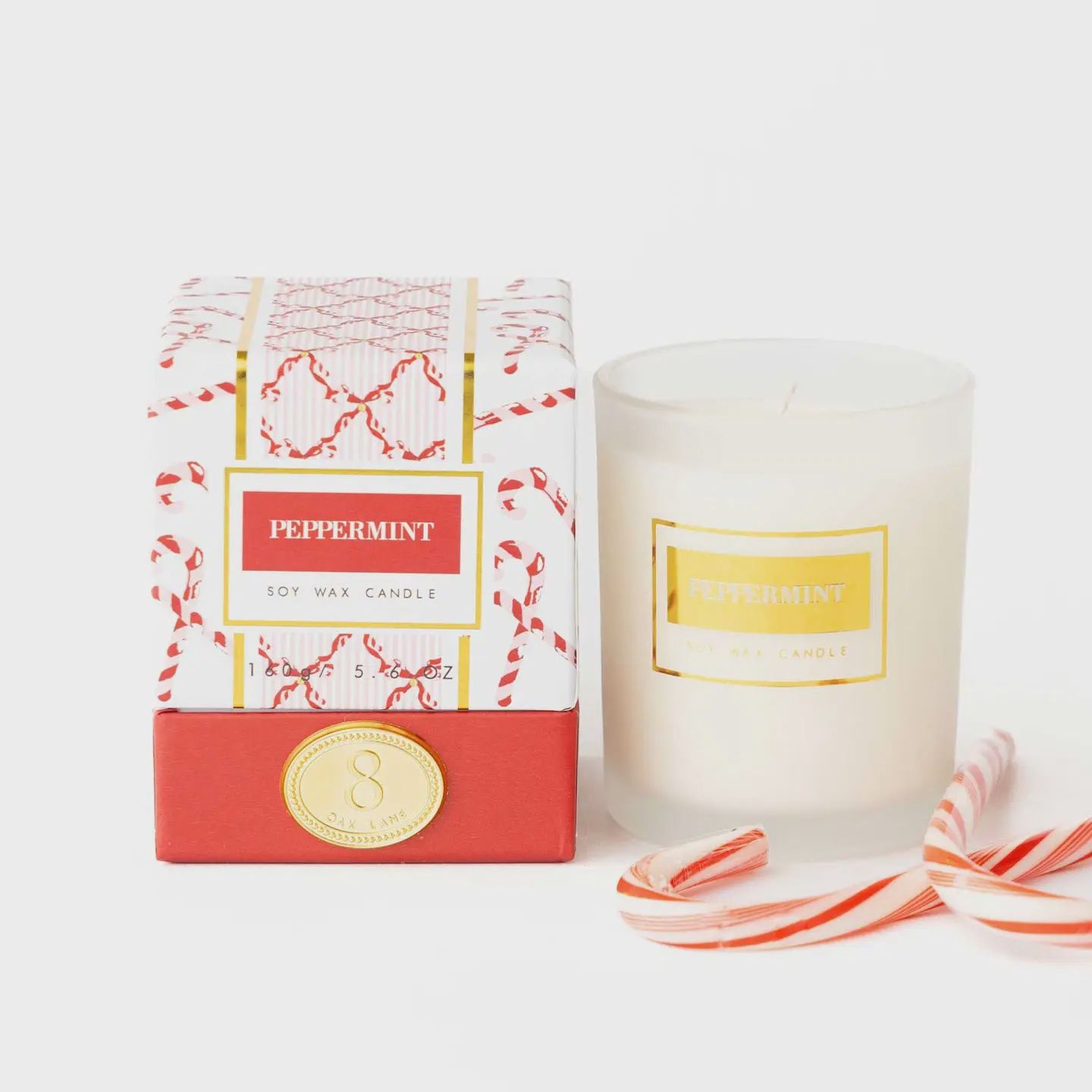 Oak Lane Peppermint 5.6oz Soy Wax Candle