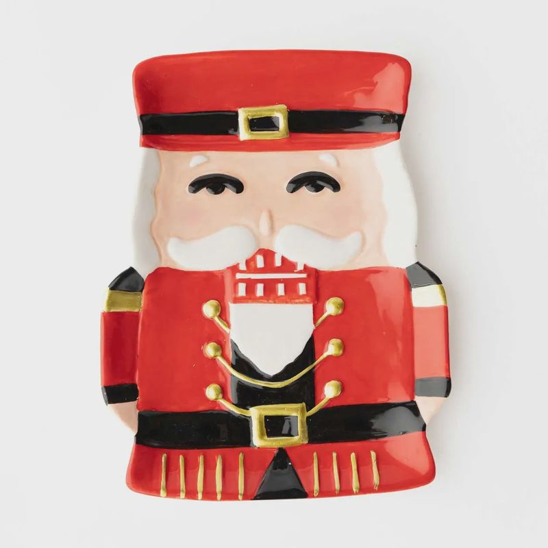 Oak Lane Red Nutcracker Dessert Plate