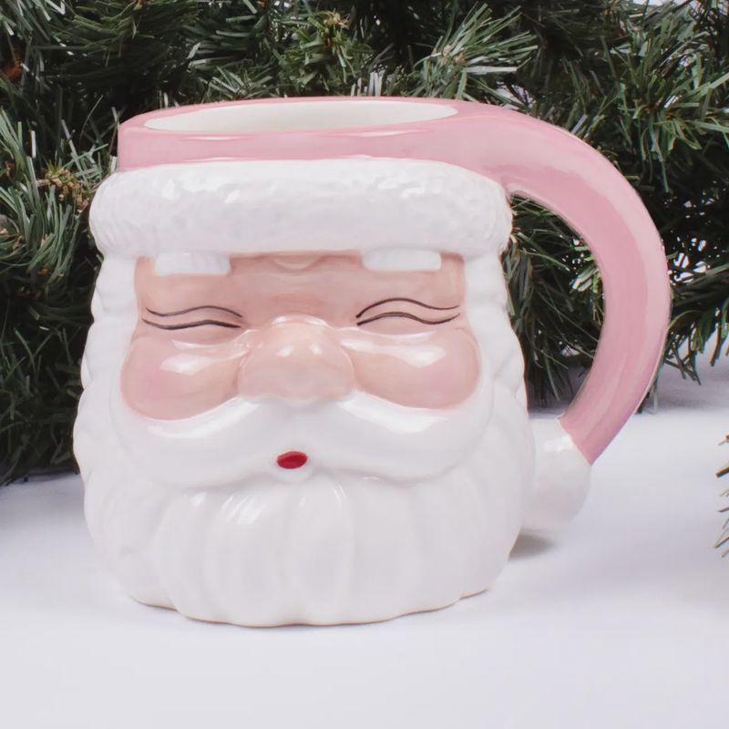 Oak Lane Pink Santa Mug