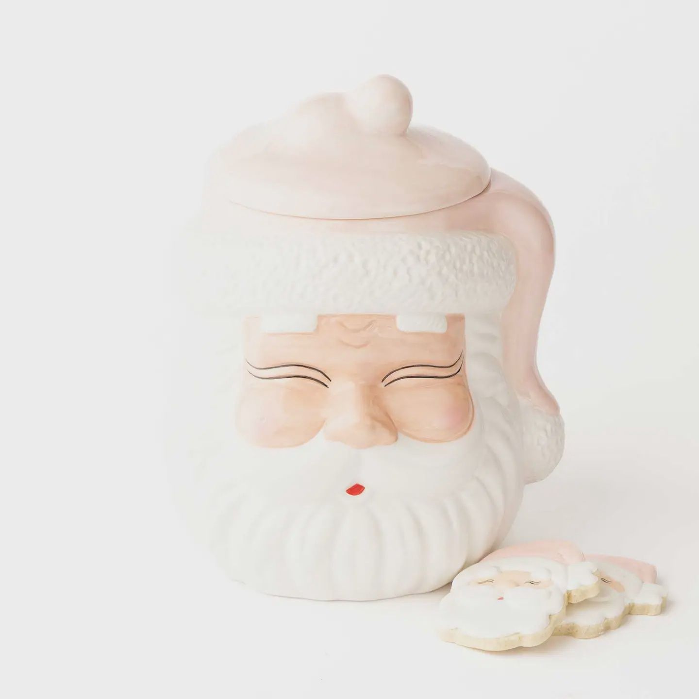 Oak Lane Pink Santa Cookie Jar
