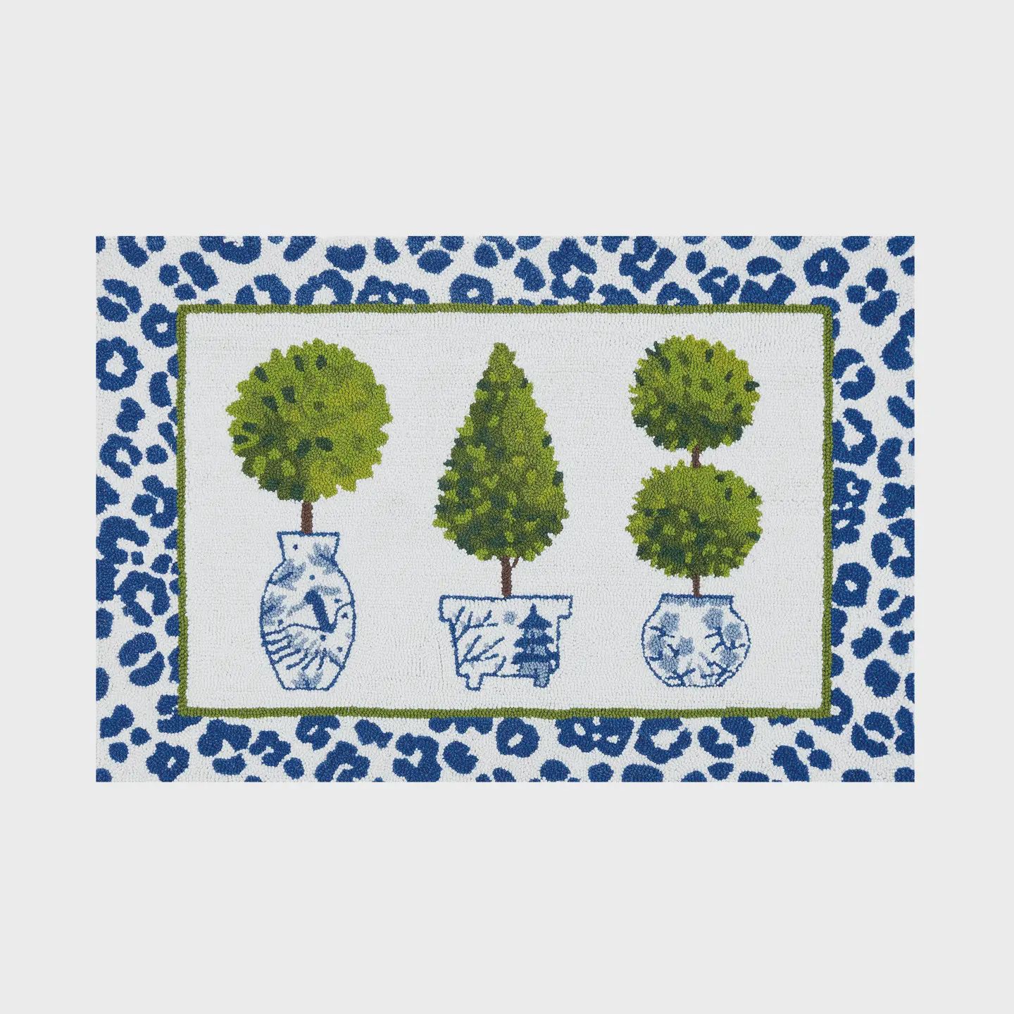 Peking Handicraft Leopard Print Topiary Hook Rug