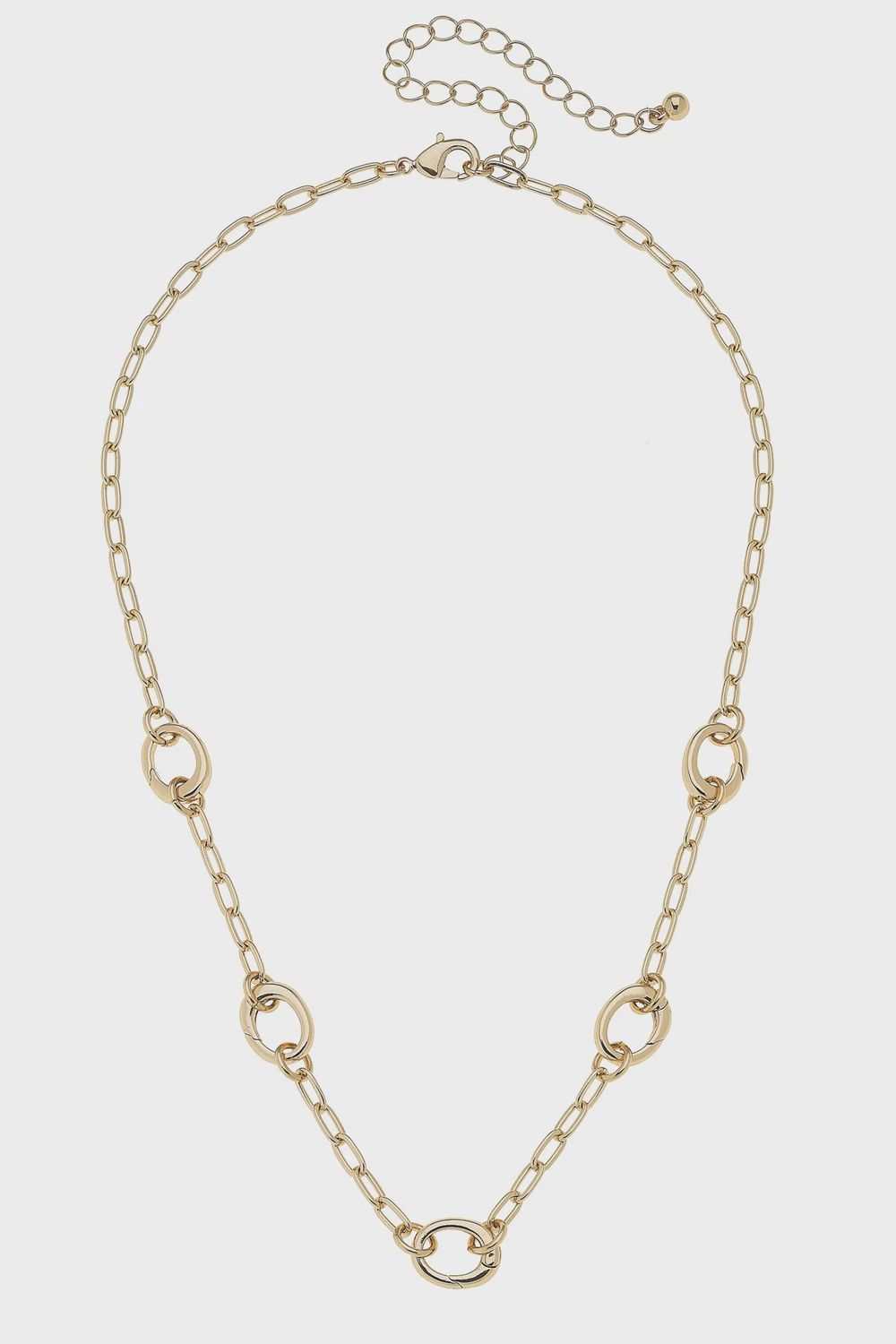Canvas Sierra Dainty Charm Collector Necklace in Shiny Gold - 15&quot;