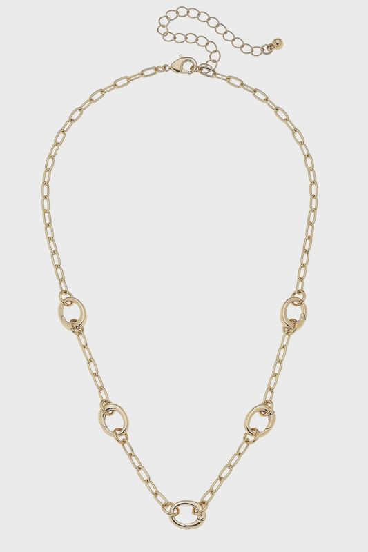 Canvas Sierra Dainty Charm Collector Necklace in Shiny Gold - 15&quot;