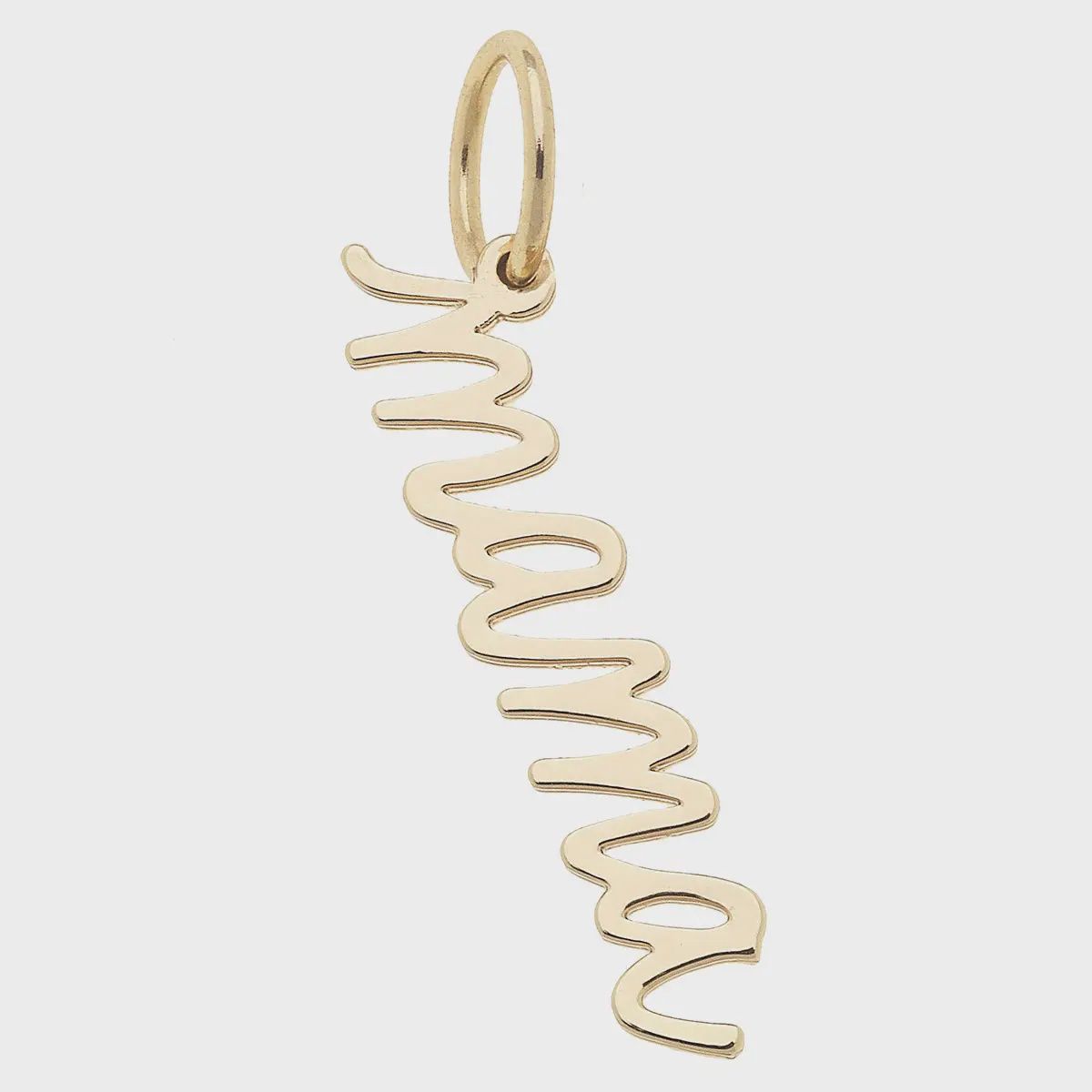 Canvas &quot;Mama&quot; Cursive Script Charm in Shiny Gold