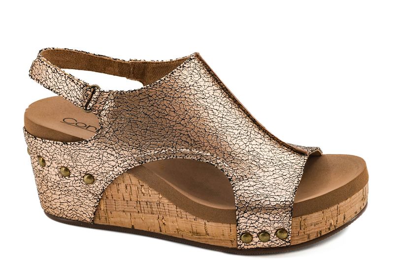 Corkys Carley Rose Gold Crackle Wedge