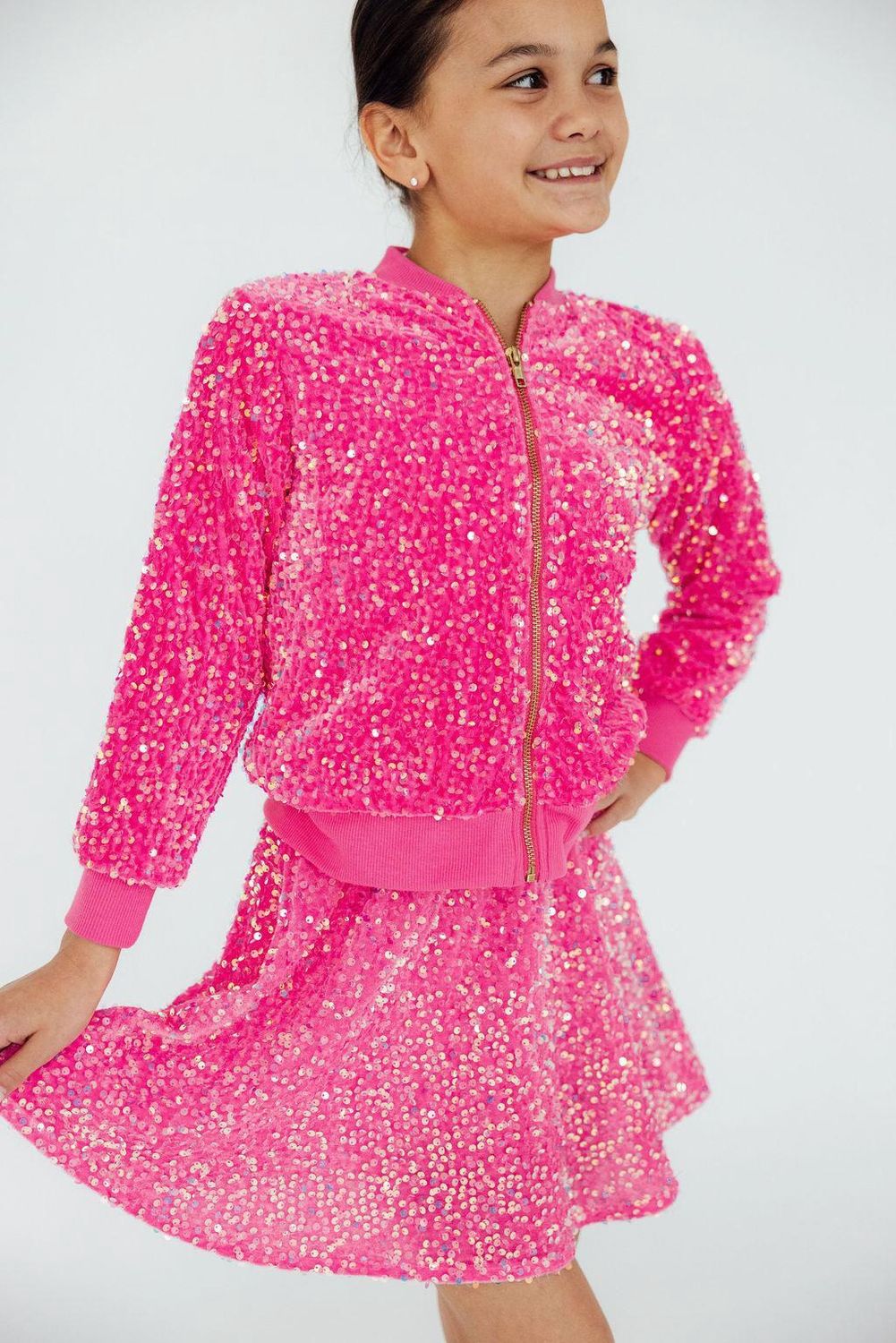 Mila and Rose Pink Velvet Sequin Jacket