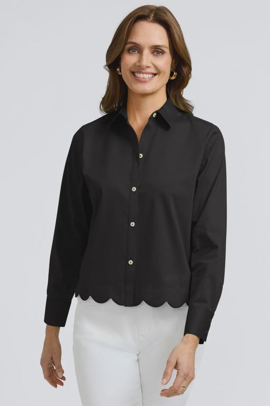 Foxcroft Black Scarlett No Iron Long Sleeve Shirt