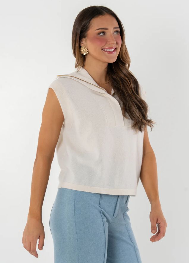 Emily McCarthy Eggnog Poppy Pullover Vest