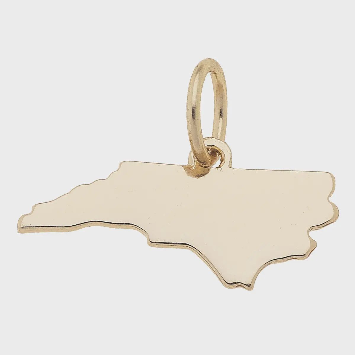 Canvas North Carolina Shaped State Charm in Shiny Gold