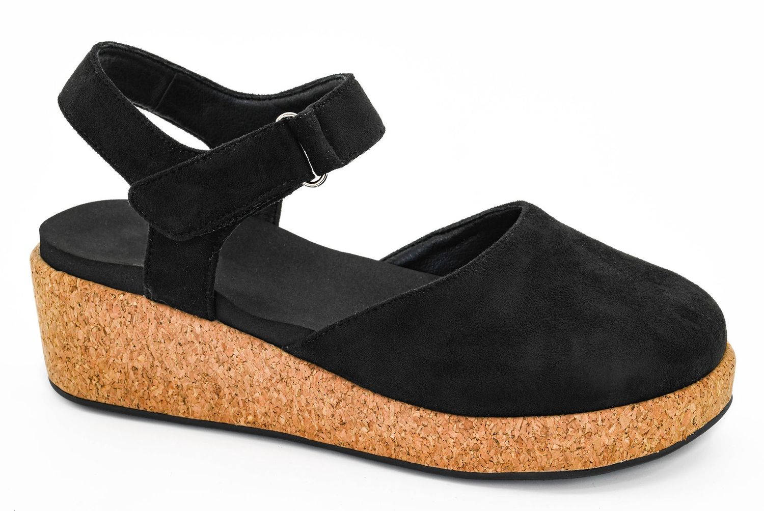 Corky&#39;s All in Wedge- Black Faux Suede