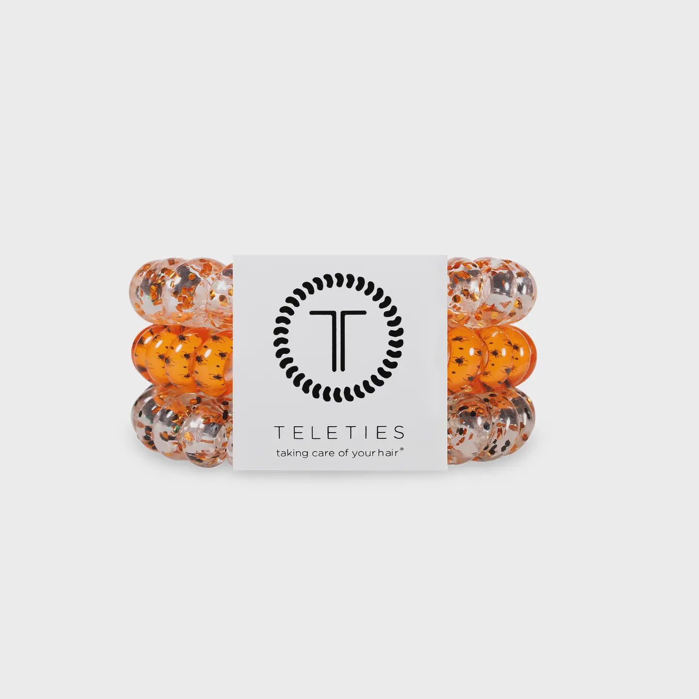 Teleties Spiral Hair Coils | Large | Spooky Sparkles Hair Ties