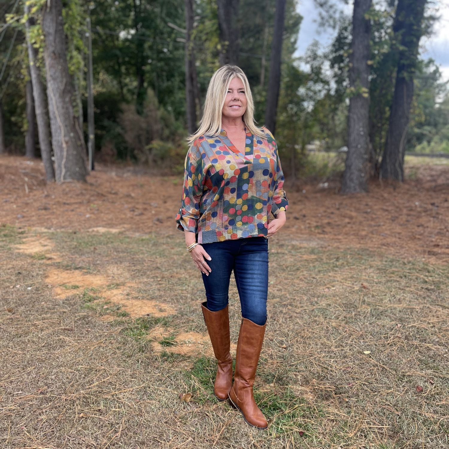 Lior Frida Multi Dot Print Blouse