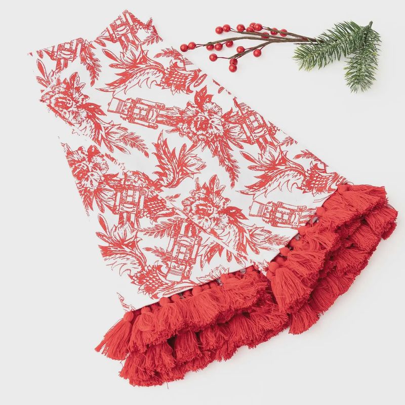8 Oak Lane Nutcracker Toile Tassel Kitchen Towel Set