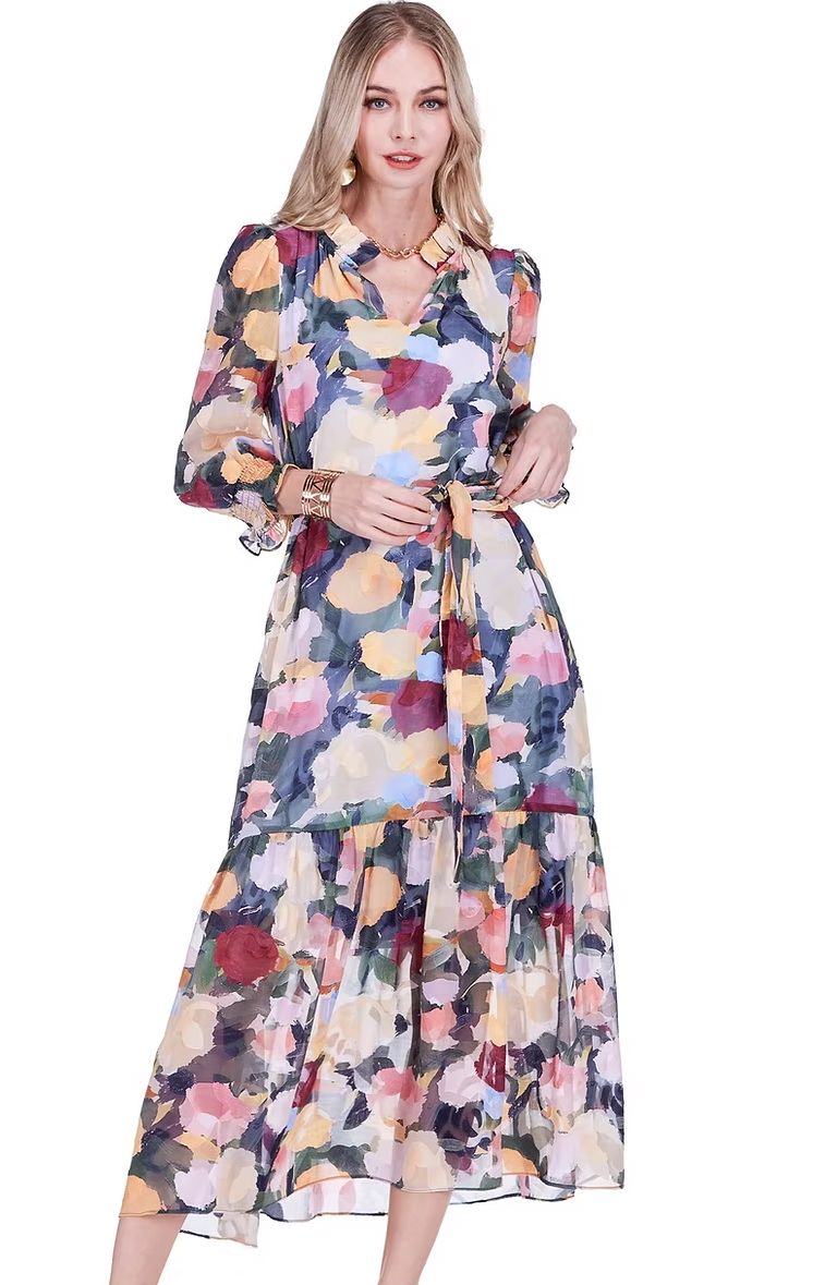 Joy Joy Split Neck Maxi Dress- Impressions
