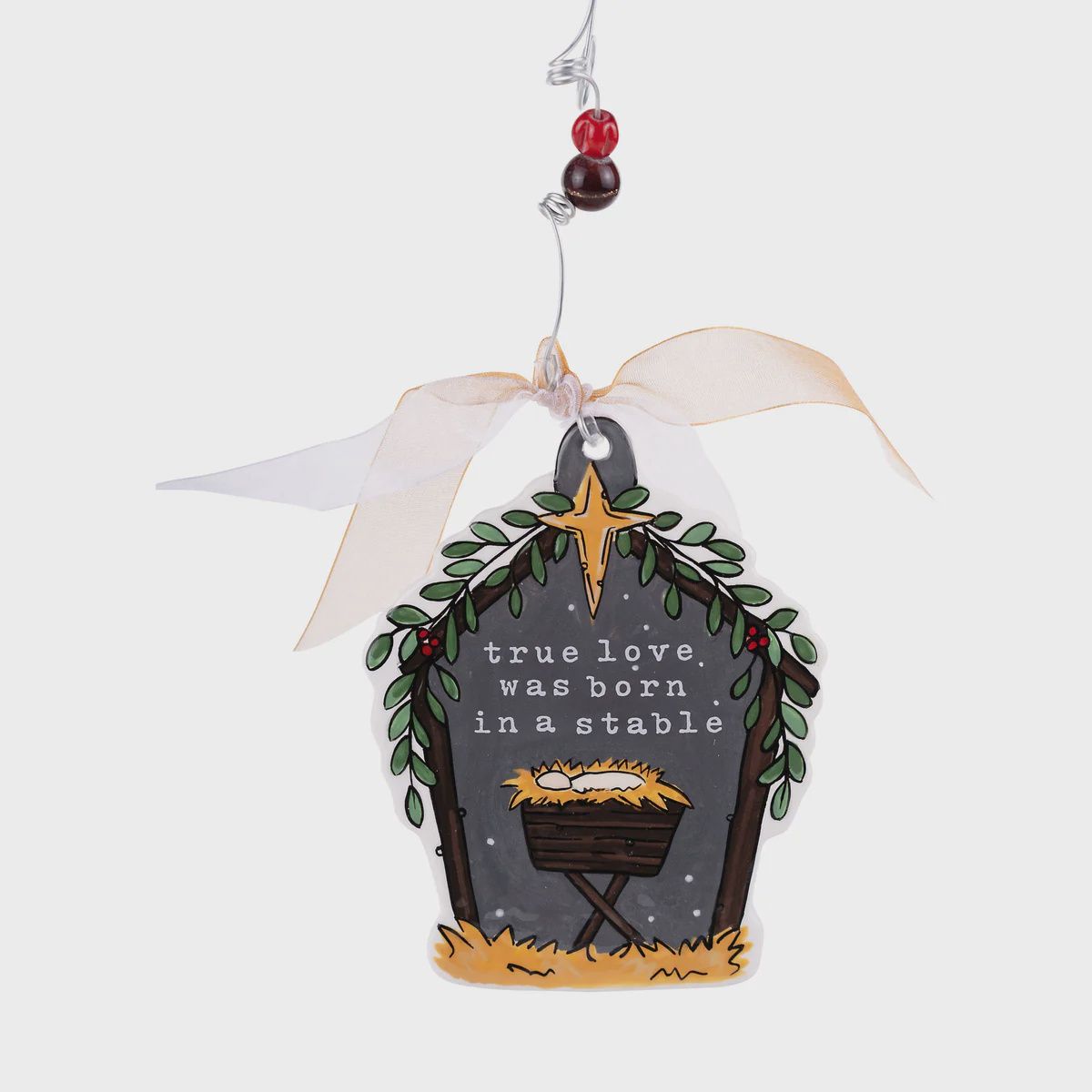 Glory Haus True Love Born in a Stable Flat Ornament