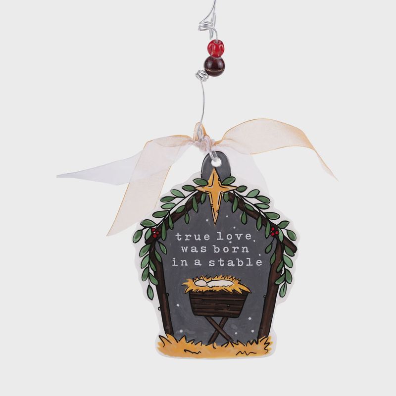 Glory Haus True Love Born in a Stable Flat Ornament