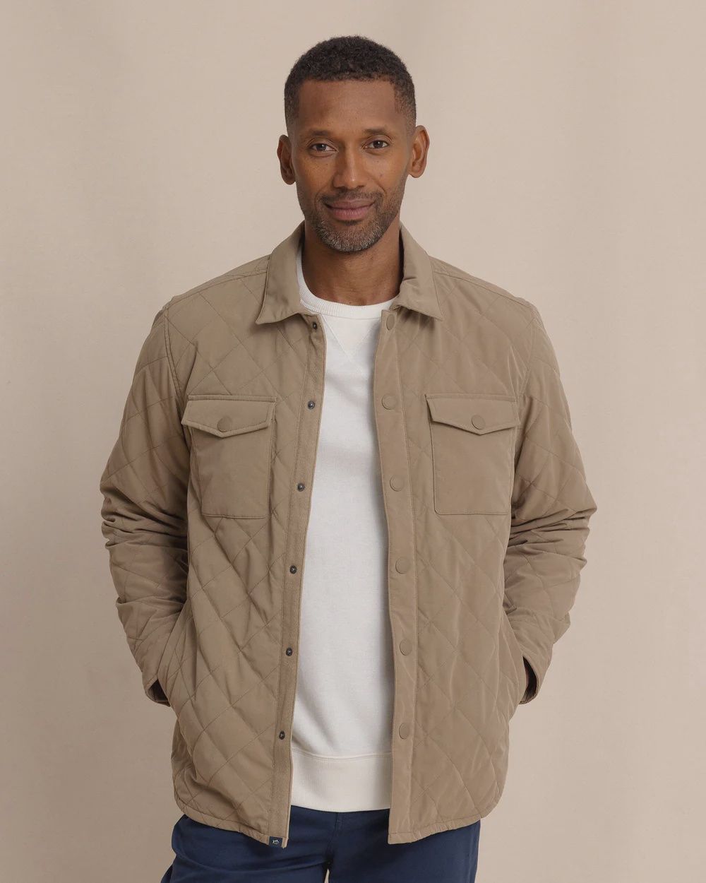 Southern Tide Men&#39;s Grafton Quilted Jacket- Petrified Oak