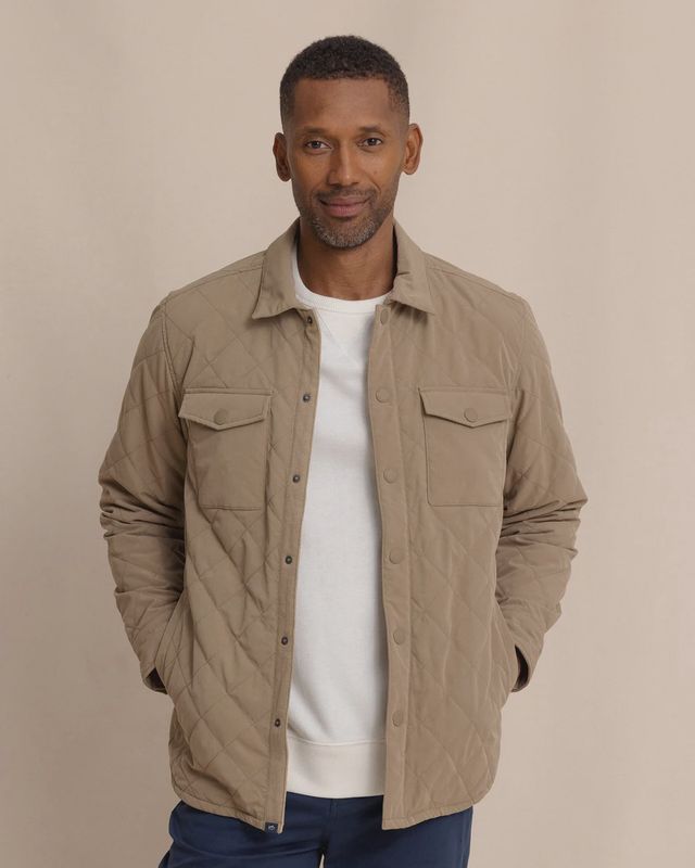 Southern Tide Men&#39;s Grafton Quilted Jacket- Petrified Oak