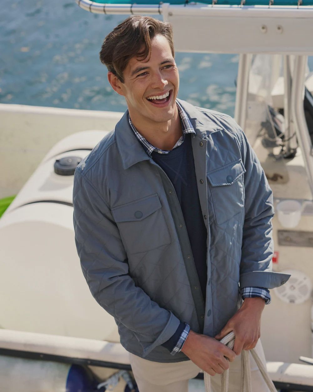 Southern Tide Men&#39;s Grafton Quilted Jacket- Harbour Mist