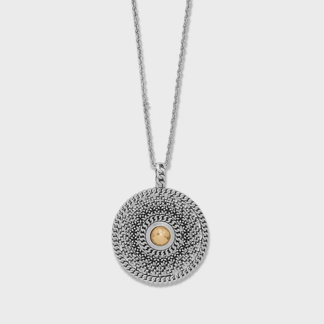 Brighton Ferrara Segreta Medallion Necklace- Silver- Gold