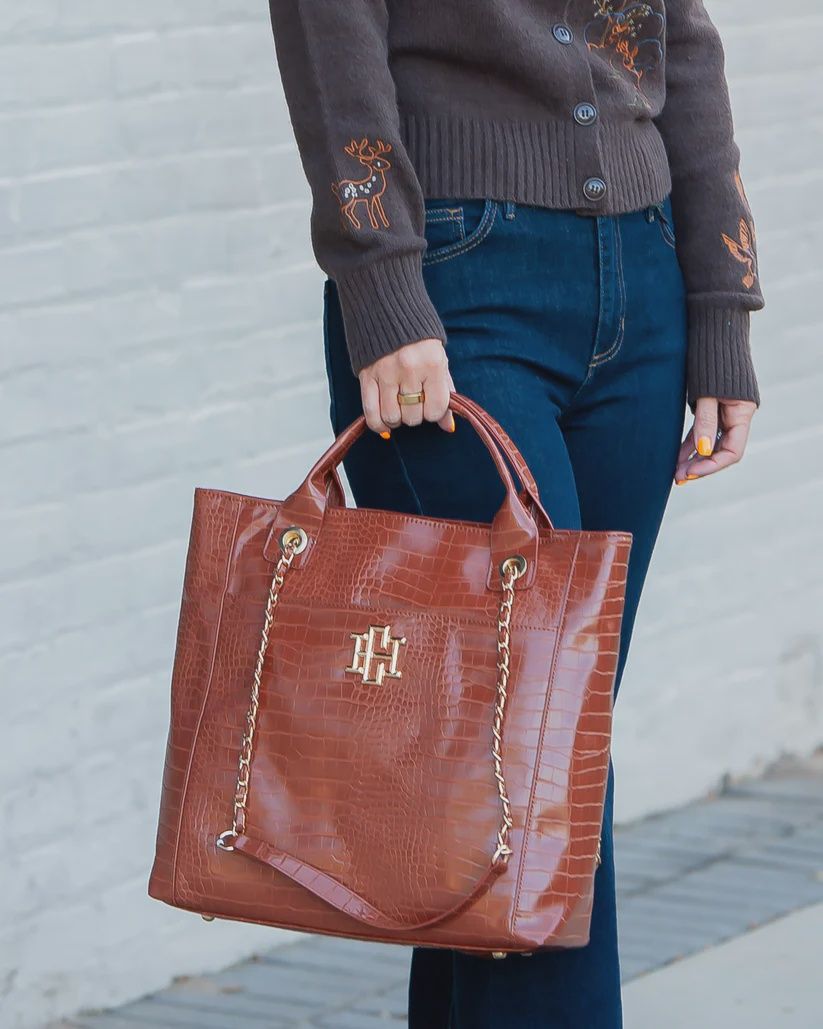 Caroline Hill Kinzley Tote Saddle EC