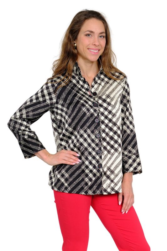 Lior Elise Long Sleeve Stand Up Wire Collar Shirt- Color #11