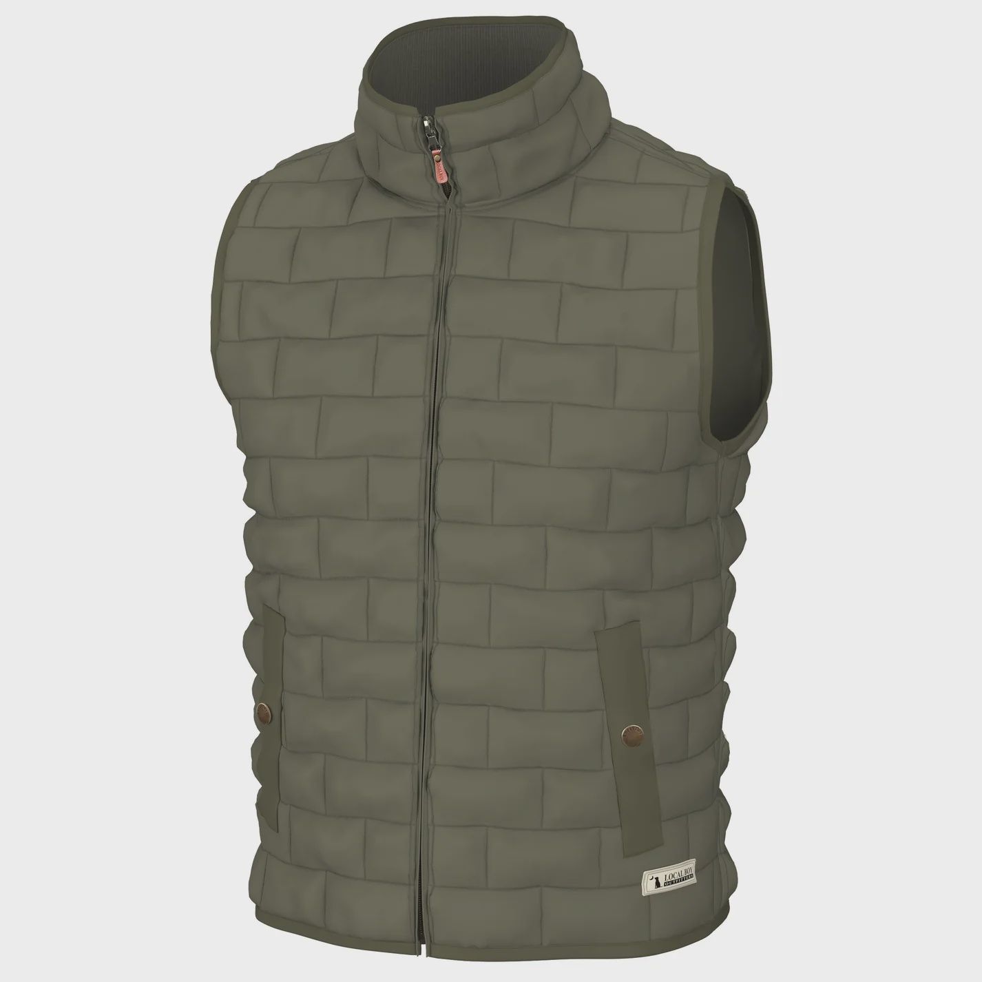 Local Boy Outfitters Youth Moss Brick Quilted Vest