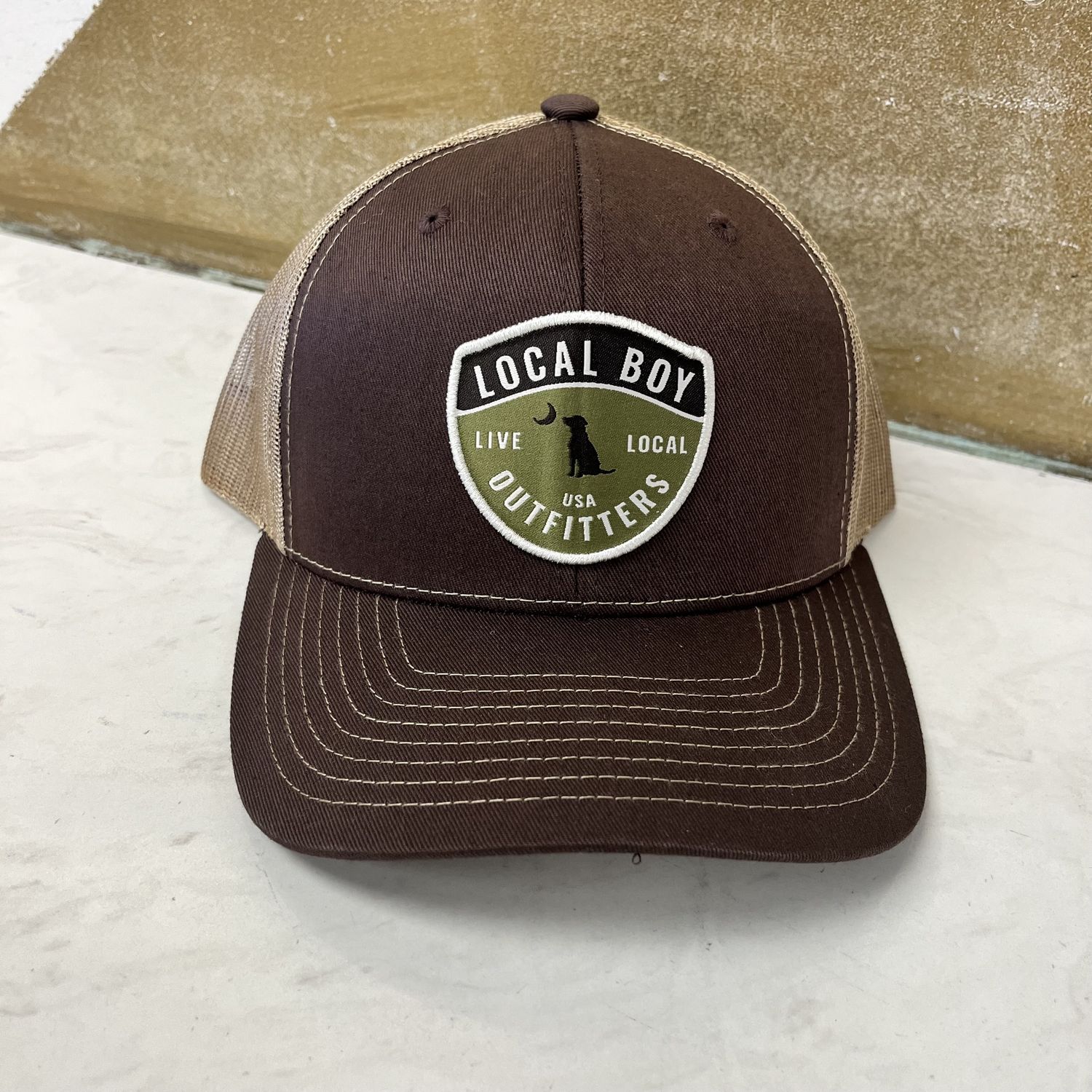 Local Boy Patch Trucker Hat- Brown