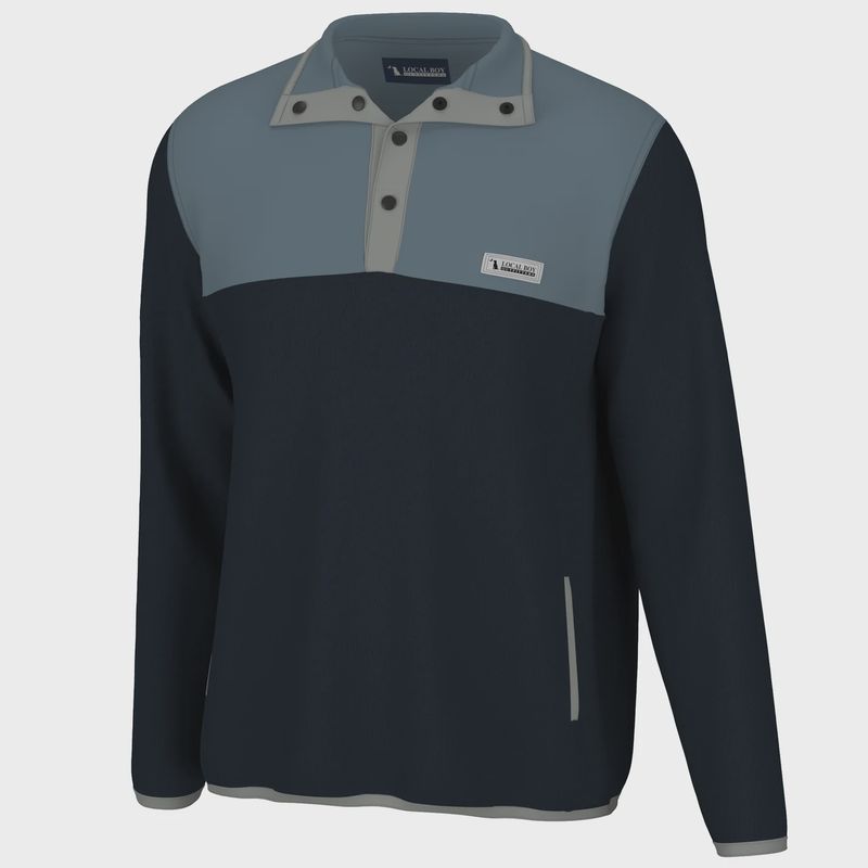 Local Boy Outfitters Navy/Light Blue Youth Quarter Snap Pullover