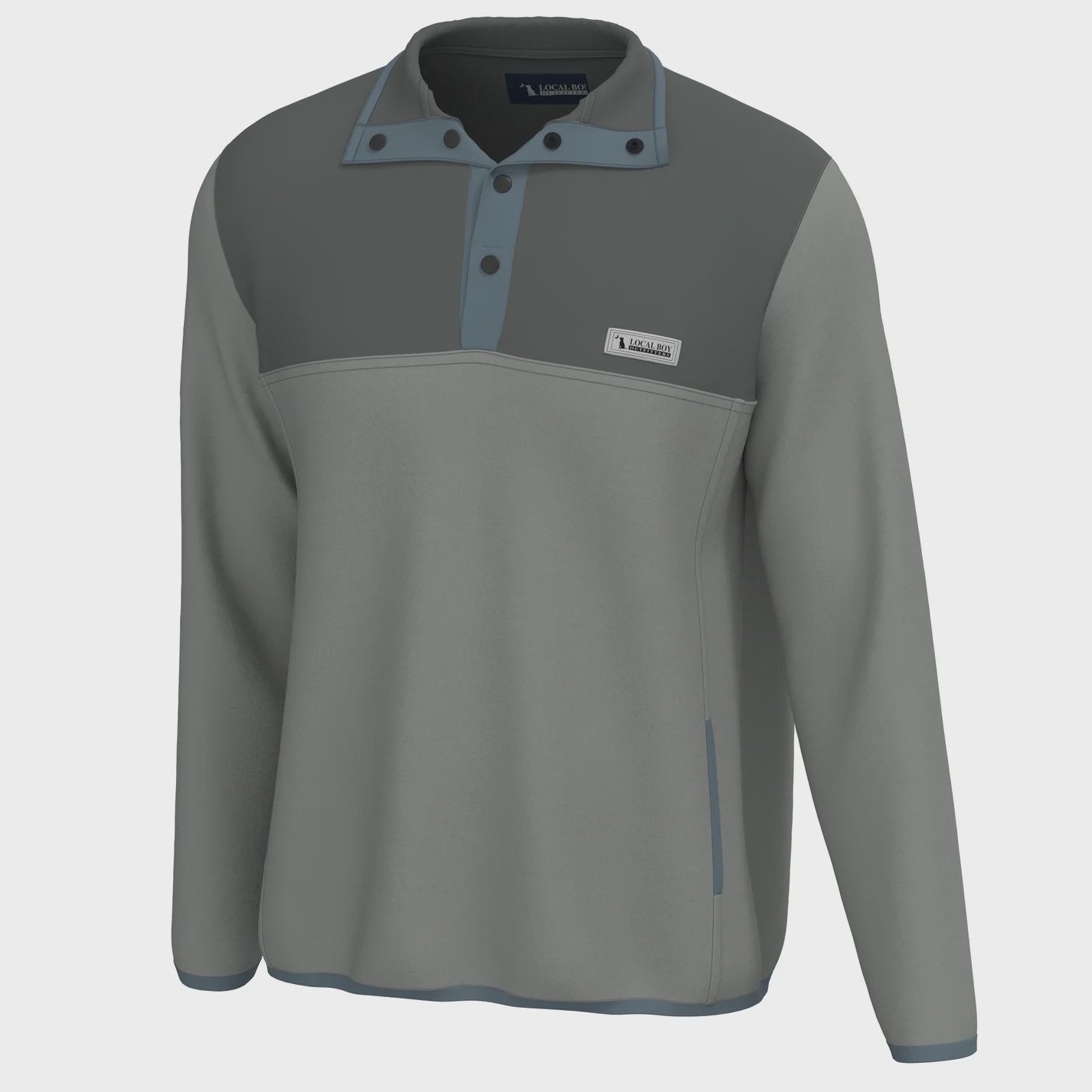 Local Boy Outfitters Gray/Light Gray Quarter Snap Pullover