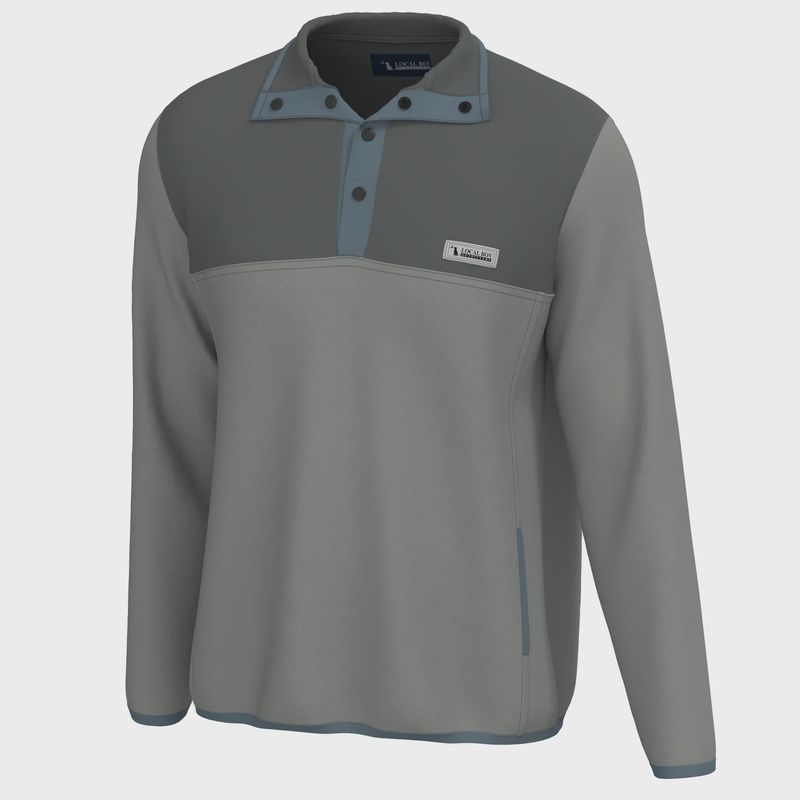 Local Boy Outfitters Gray/Light Gray Quarter Snap Pullover