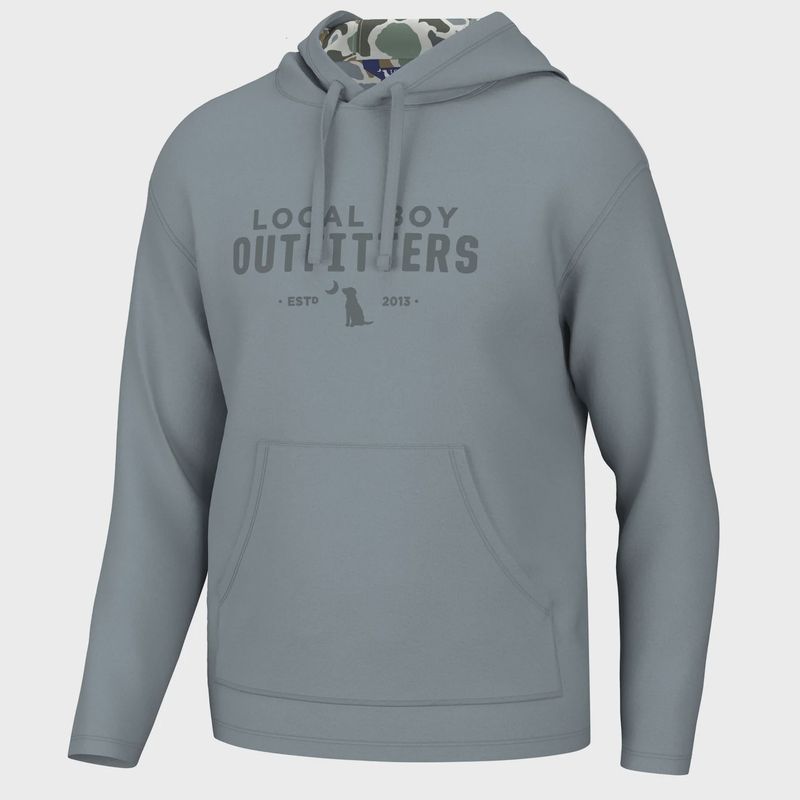 Local Boy Outfitters Poly Fleece Hoodie- Light Slate