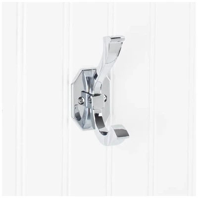 HARDWARE RESOURCES - 4-5/16&quot; Double zinc wall mount decorative coat and hat hook Includes two 1-1/8&quot; screws Weight rated up to 35 lbs Polished Chrome YD45-431PC