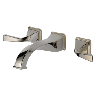 BRIZO - Virage® Two-Handle Wall Mount Lavatory Faucet 1.2 GPM Polished Nickel 65830LF-PN-ECO