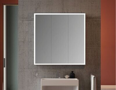 FLEURCO - Luna Halo Lighted Medicine Cabinet/Tri-View/Flat/30&quot;X36&quot;  MCHT3036-14