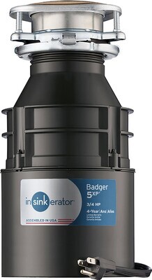 INSINKERATOR - Badger 5XP Garbage Disposal, 3/4 HP with Power Cord 79326A-ISE