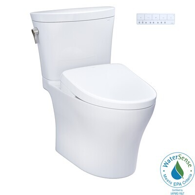 TOTO - WASHLET®+ Aquia IV® Arc Two-Piece Elongated Dual Flush 1.28 and 0.9 GPF Toilet with S7 Contemporary Bidet Seat, Cotton White MW4484726CEMFGN#01