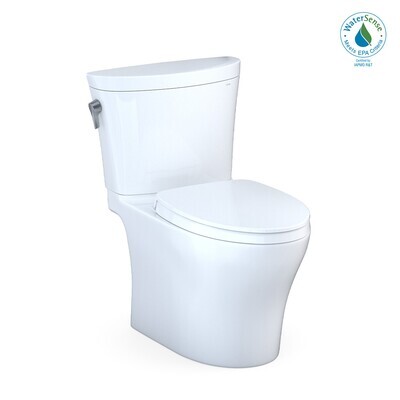 TOTO - Aquia IV® Arc Two-Piece Elongated Dual Flush 1.28 and 0.9 GPF Universal Height Toilet with CEFIONTECT®, WASHLET®+ Ready, Cotton White MS448124CEMFGN#01