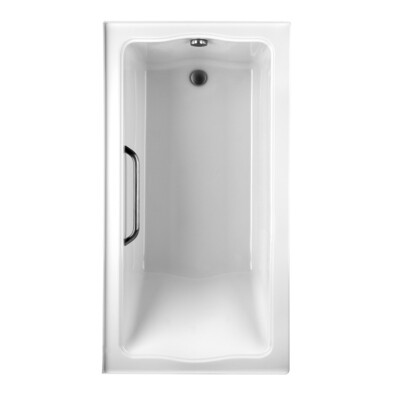 TOTO - Clayton® Tile-In Soaker 60" X 32" X 24-1/2", Left Drain, Grab Bar, Cotton White, Polished Chrome ABY782P#01YCP3