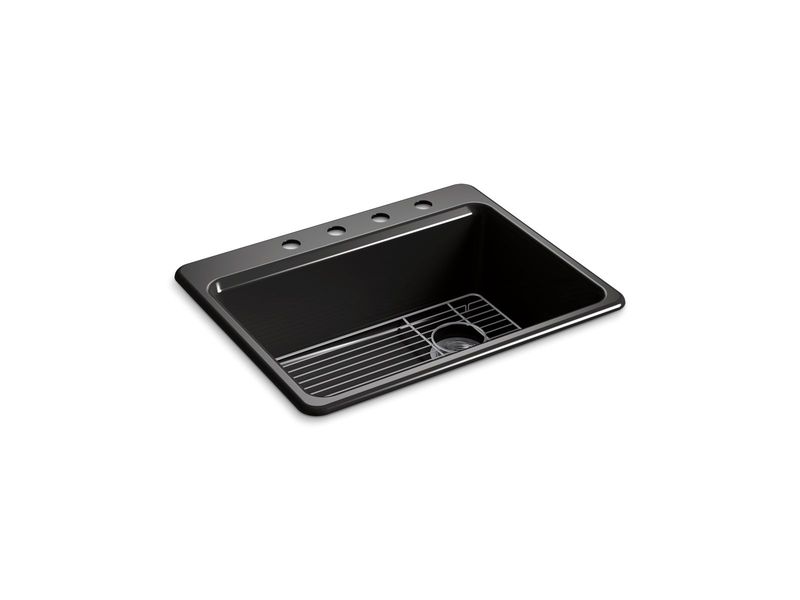 KOHLER - Riverby® Single Basin Top Mount Sink Black Black 8668-4A1-7