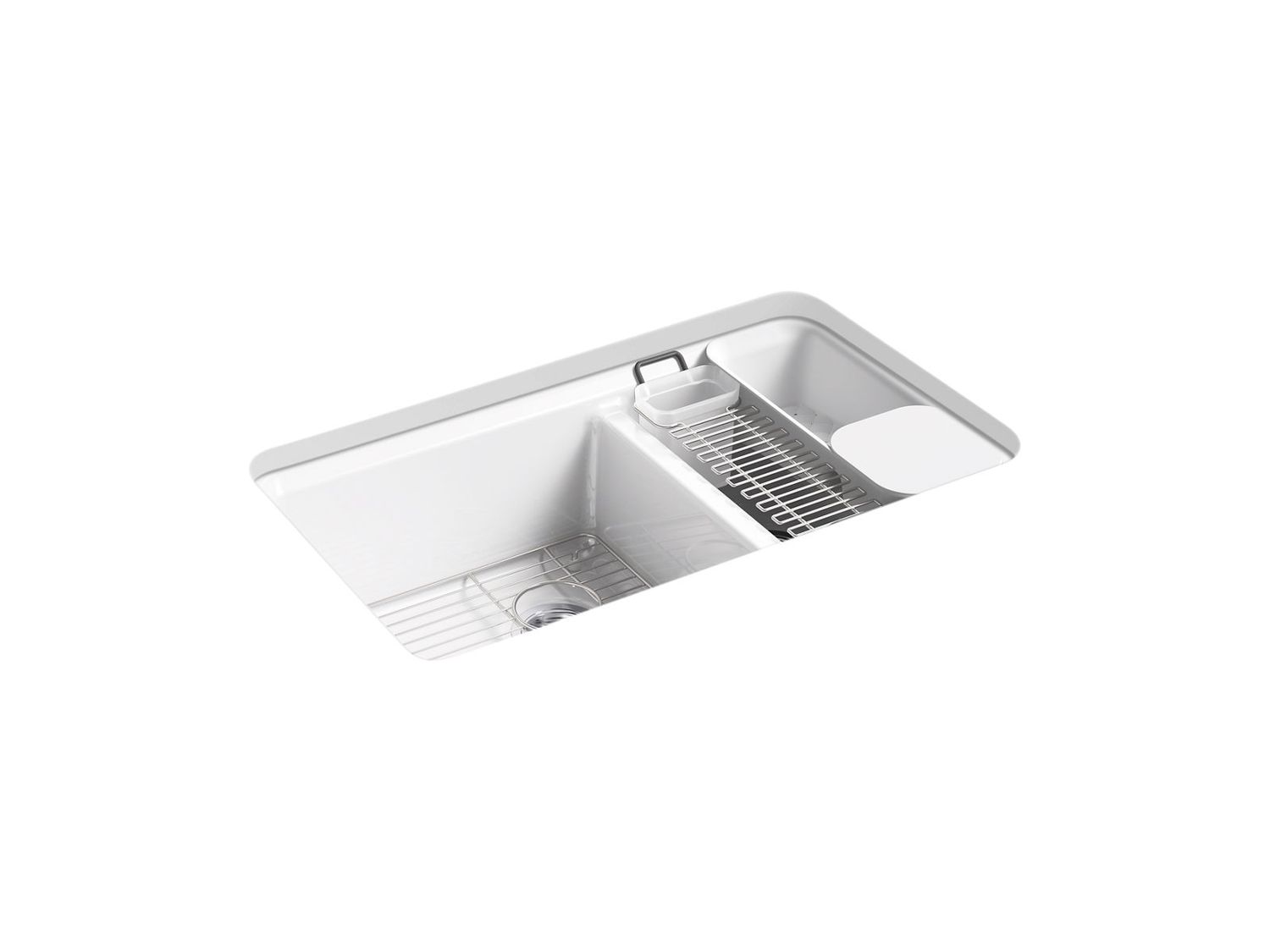 KOHLER - Riverby® Offset Undermount Sink White 8669-5UA3-0